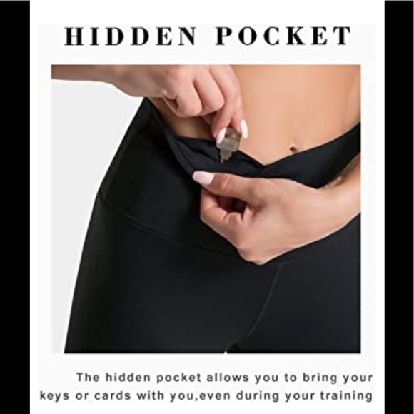 Compression Yoga Pants w/Inner Pockets/High Waist - Picture 3 of 9